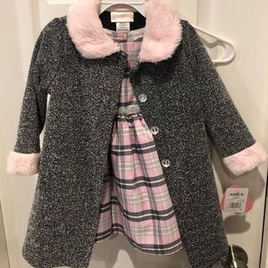 Girls 2T dress with matching coat